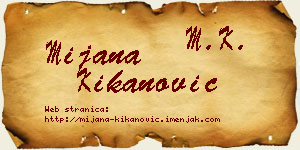 Mijana Kikanović vizit kartica